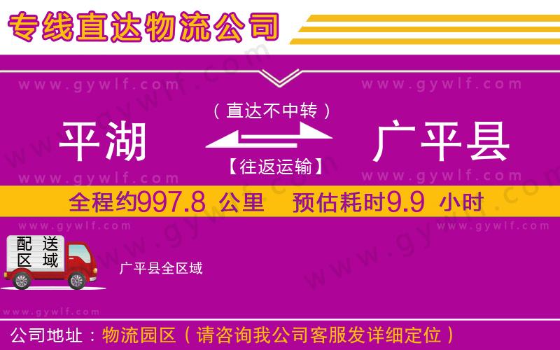 平湖到廣平縣物流公司 平湖到廣平縣物流公司