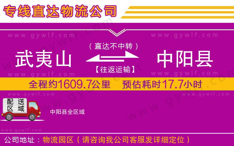 武夷山到中陽縣物流公司 武夷山到中陽縣物流公司