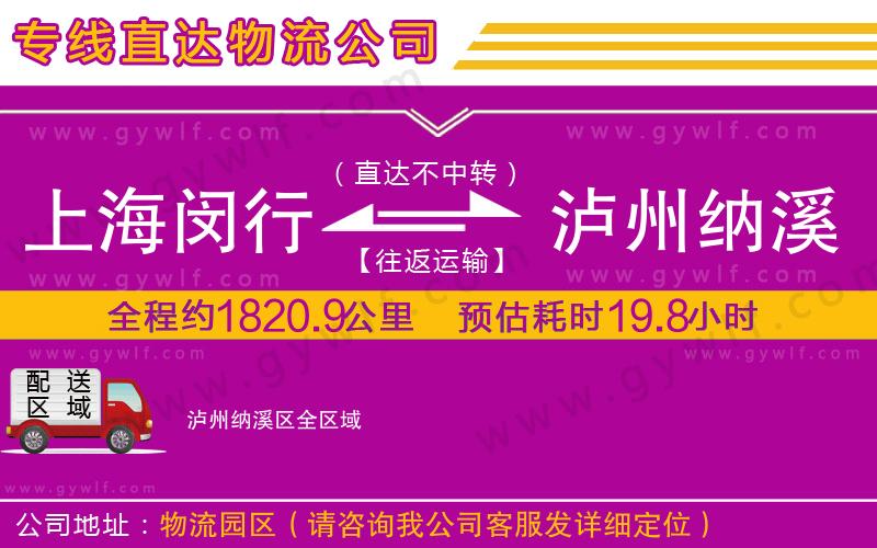 上海閔行區(qū)到瀘州納溪區(qū)物流公司 上海閔行區(qū)到瀘州納溪區(qū)物流公司