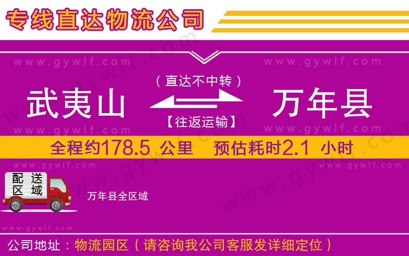 武夷山到萬年縣物流公司 武夷山到萬年縣物流公司