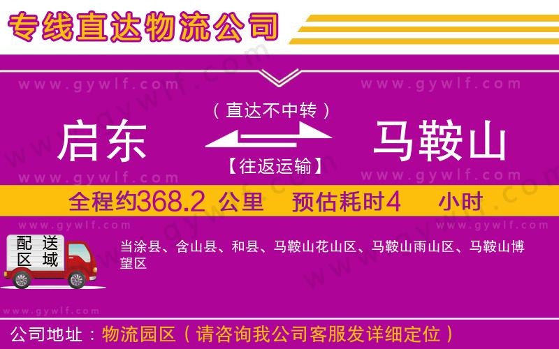 啟東到馬鞍山物流公司 啟東到馬鞍山物流公司