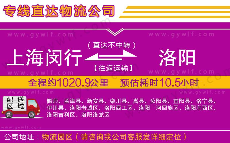 上海閔行區(qū)到洛陽物流公司 上海閔行區(qū)到洛陽物流公司