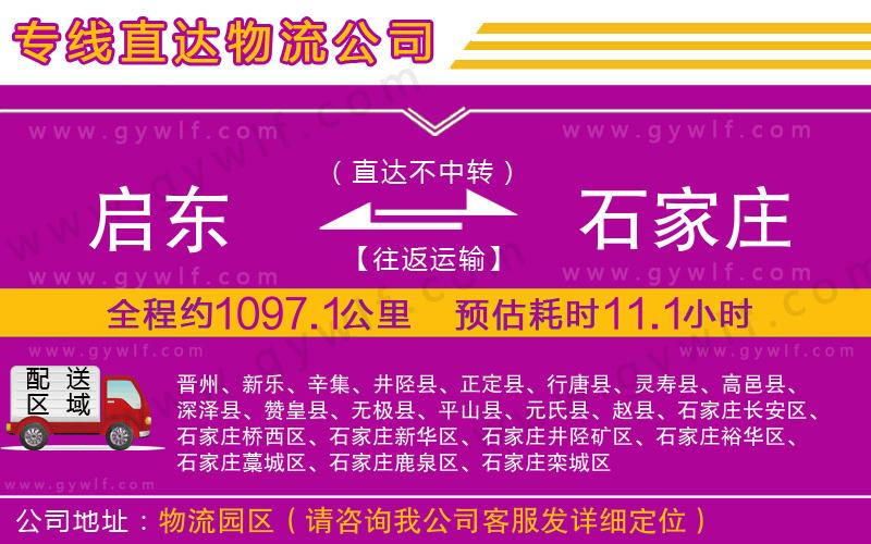啟東到石家莊物流公司 啟東到石家莊物流公司