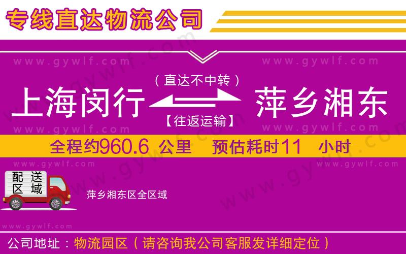 上海閔行區(qū)到萍鄉(xiāng)湘東區(qū)物流公司 上海閔行區(qū)到萍鄉(xiāng)湘東區(qū)物流公司