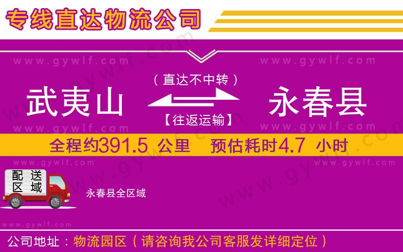 武夷山到永春縣物流公司 武夷山到永春縣物流公司