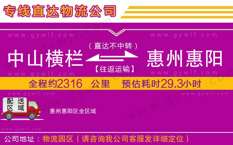 中山橫欄到惠州惠陽(yáng)區(qū)物流公司 中山橫欄到惠州惠陽(yáng)區(qū)物流公司