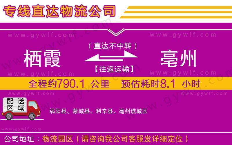 棲霞到亳州物流公司 棲霞到亳州物流公司