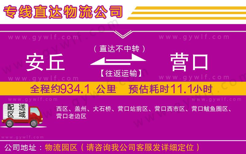 安丘到營口物流公司 安丘到營口物流公司