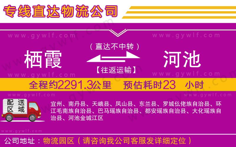棲霞到河池物流公司 棲霞到河池物流公司
