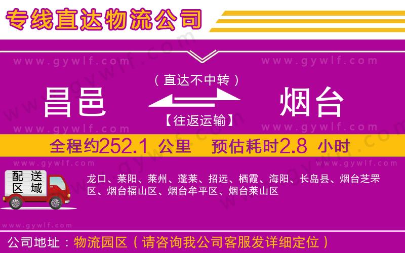 昌邑到煙臺物流公司 昌邑到煙臺物流公司