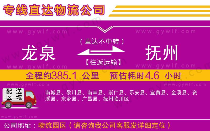 龍泉到撫州物流公司 龍泉到撫州物流公司