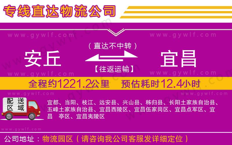 安丘到宜昌物流公司 安丘到宜昌物流公司