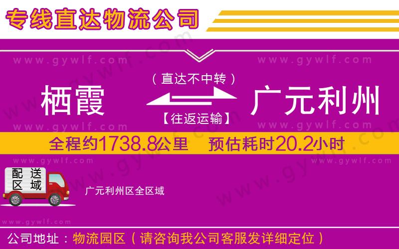 棲霞到廣元利州區(qū)物流公司 棲霞到廣元利州區(qū)物流公司