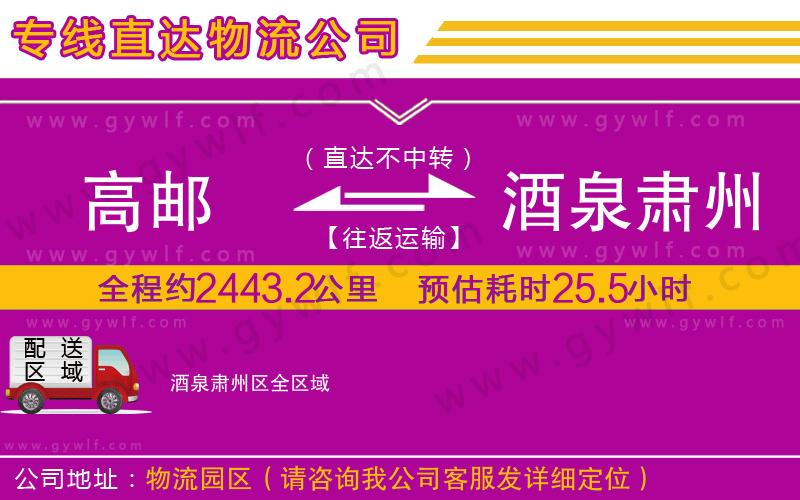 高郵到酒泉肅州區(qū)物流公司 高郵到酒泉肅州區(qū)物流公司