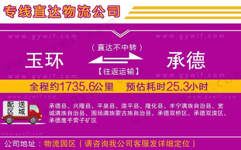 玉環(huán)到承德物流公司 玉環(huán)到承德物流公司