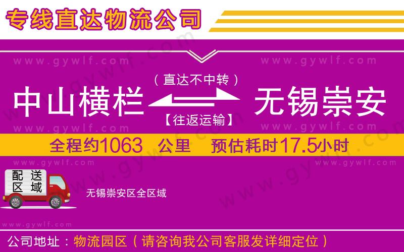 中山橫欄到無(wú)錫崇安區(qū)物流公司 中山橫欄到無(wú)錫崇安區(qū)物流公司