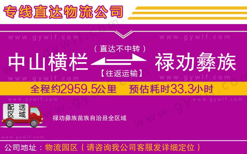 中山橫欄到祿勸彝族苗族自治縣物流公司 中山橫欄到祿勸彝族苗族自治縣物流公司
