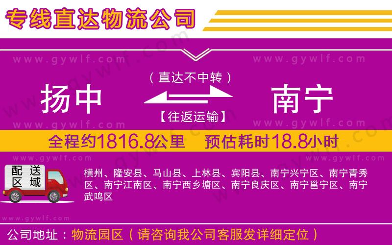 揚(yáng)中到南寧物流公司 揚(yáng)中到南寧物流公司