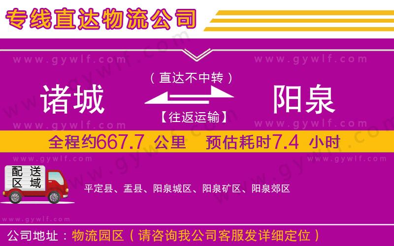 諸城到陽泉物流公司 諸城到陽泉物流公司
