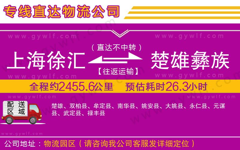 上海徐匯區(qū)到楚雄彝族自治州物流公司 上海徐匯區(qū)到楚雄彝族自治州物流公司