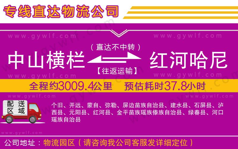 中山橫欄到紅河哈尼族彝族自治州物流公司 中山橫欄到紅河哈尼族彝族自治州物流公司