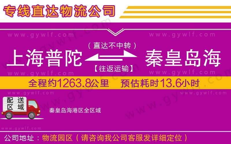 上海普陀區(qū)到秦皇島海港區(qū)物流公司 上海普陀區(qū)到秦皇島海港區(qū)物流公司