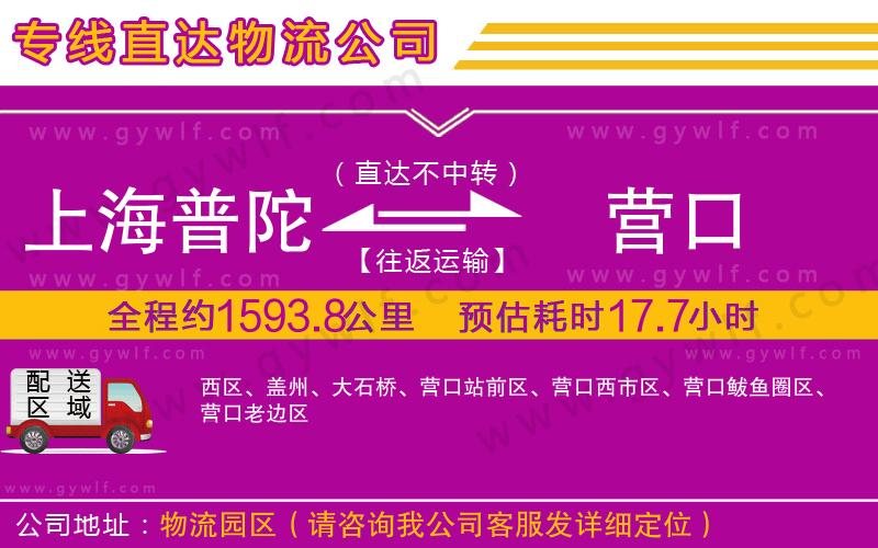 上海普陀區(qū)到營口物流公司 上海普陀區(qū)到營口物流公司