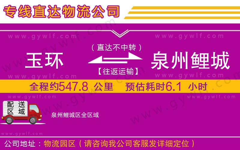 玉環(huán)到泉州鯉城區(qū)物流公司 玉環(huán)到泉州鯉城區(qū)物流公司