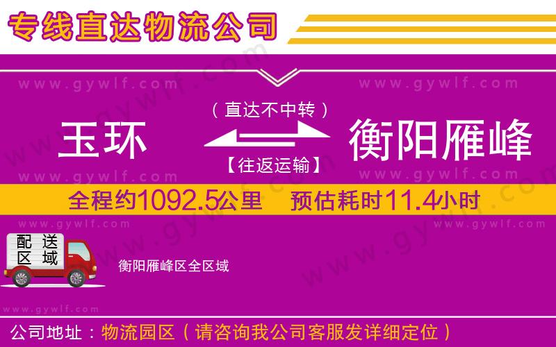 玉環(huán)到衡陽(yáng)雁峰區(qū)物流公司 玉環(huán)到衡陽(yáng)雁峰區(qū)物流公司